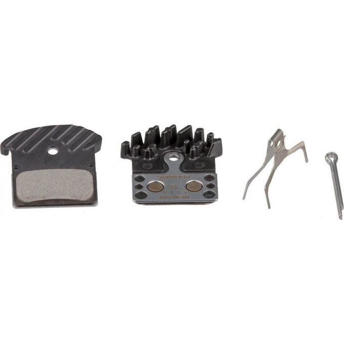 Тормозные колодки, для дисковых тормозов SHIMANO J04C, метал, с радиатором, пара, с пружин, с шплинтом Y8LW98030